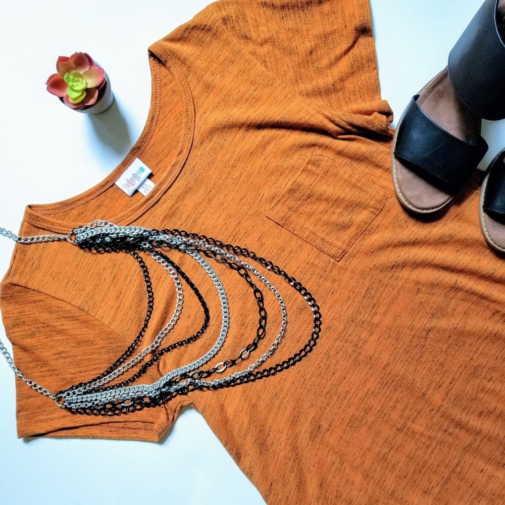 LuLaRoe | Heathered Orange Carly Swing Dress